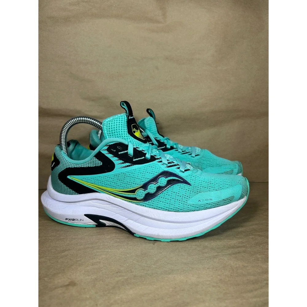 Saucony Axon Running Shoes Womens 8 Teal Aqua S10732-26 Mesh PWRRUN Athletic